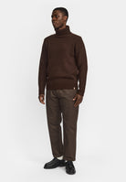 Revolution High-neck Sweater Knitwear Darkbrown