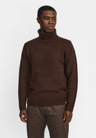 Revolution High-neck Sweater Knitwear Darkbrown
