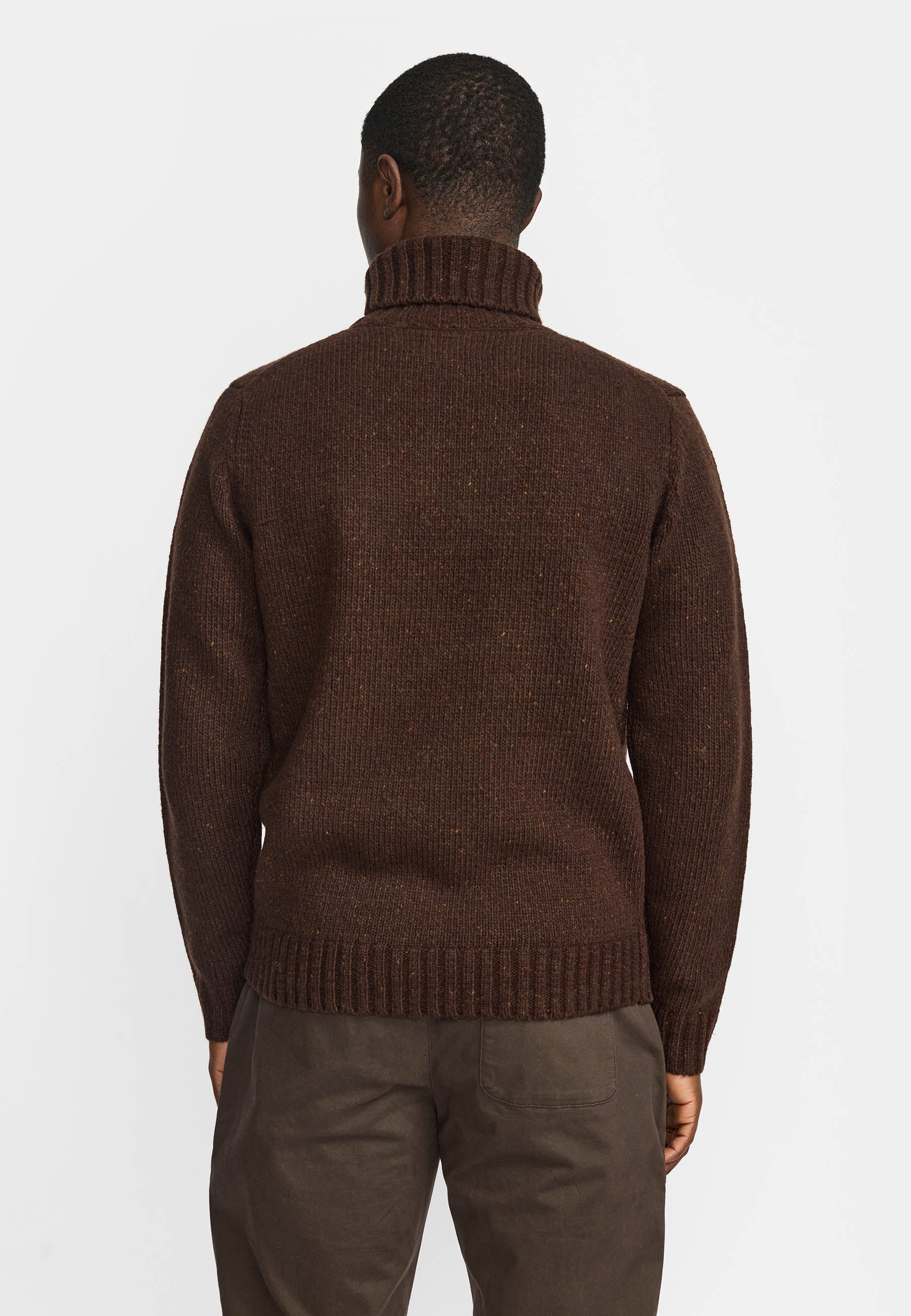 Revolution High-neck Sweater Knitwear Darkbrown