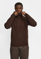 Revolution High-neck Sweater Knitwear Darkbrown