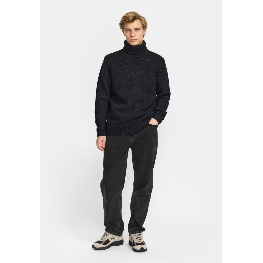 Revolution High-neck Sweater Knitwear Darknavy
