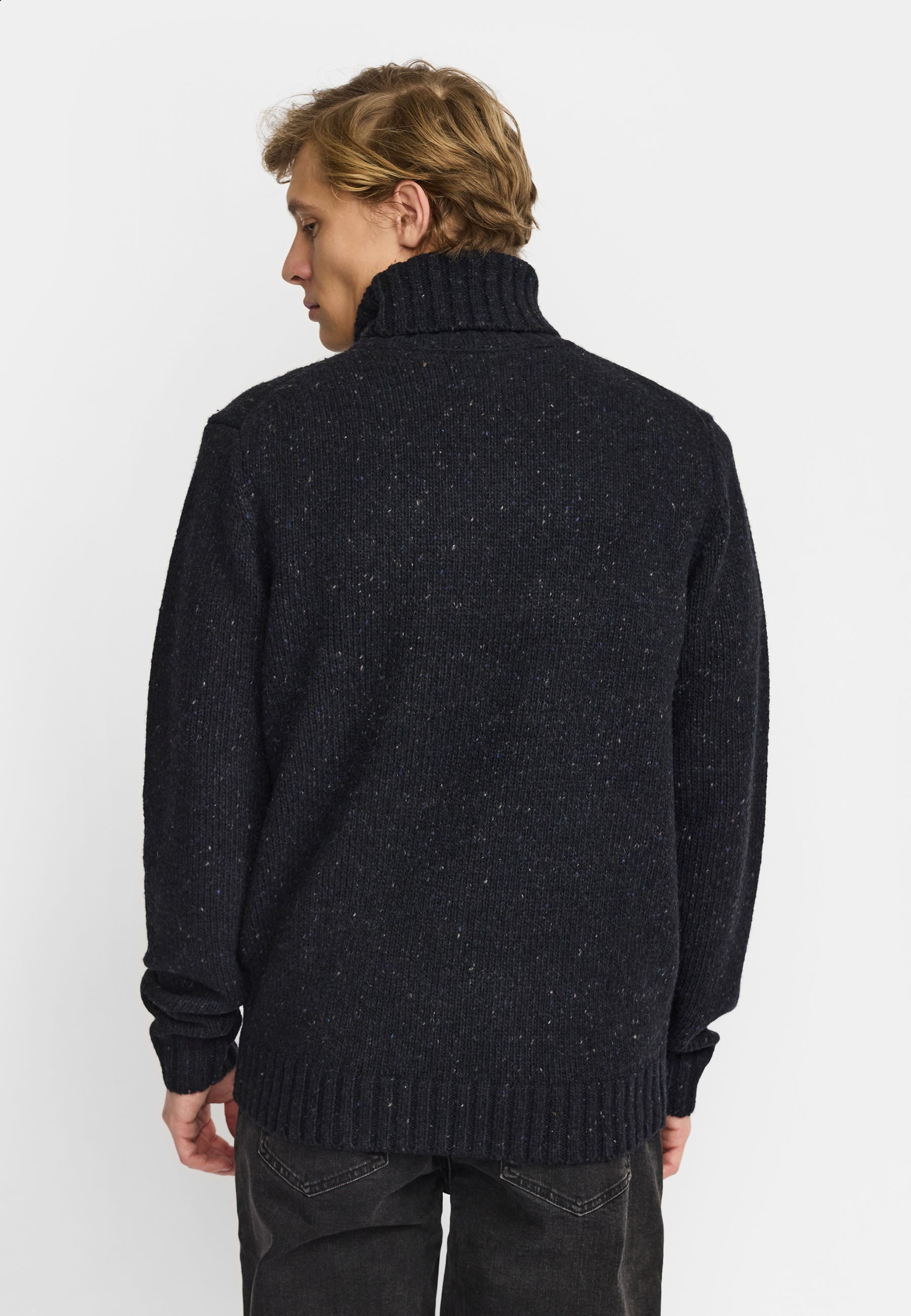 Revolution High-neck Sweater Knitwear Darknavy