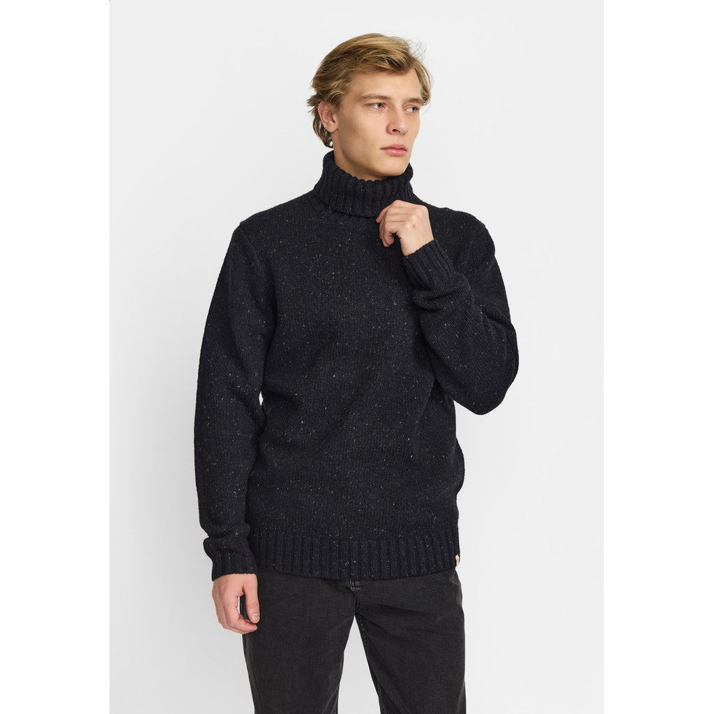 Revolution High-neck Sweater Knitwear Darknavy