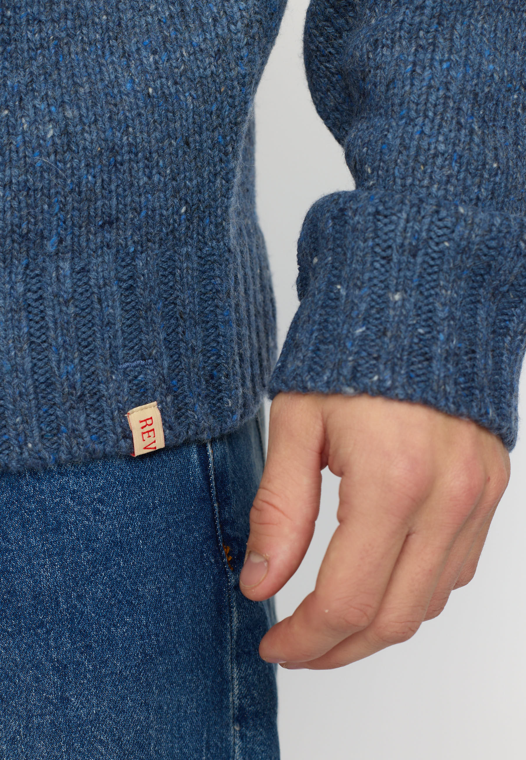 Revolution High-neck Sweather Knitwear Blue