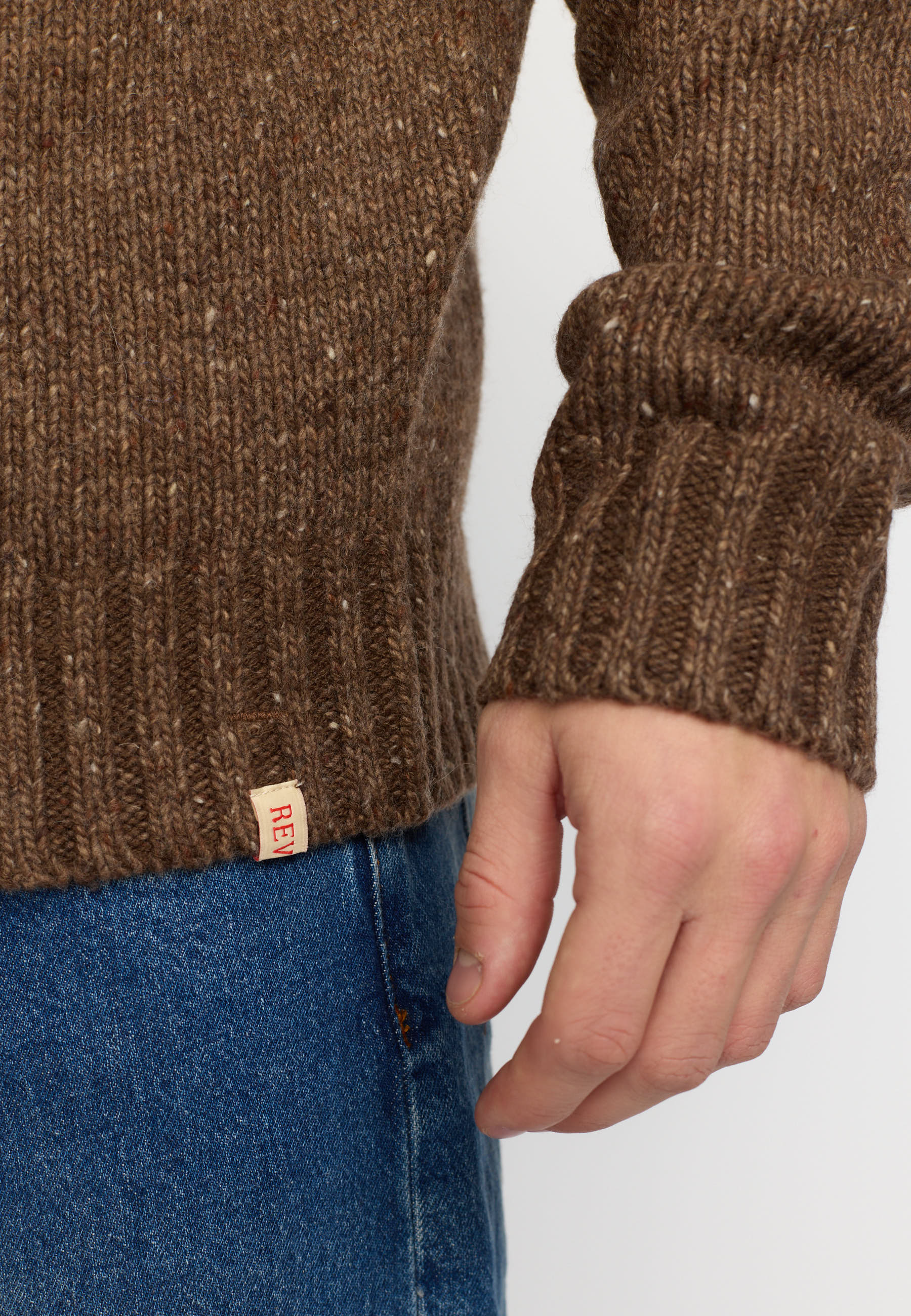 Revolution High-neck Sweather Knitwear Brown