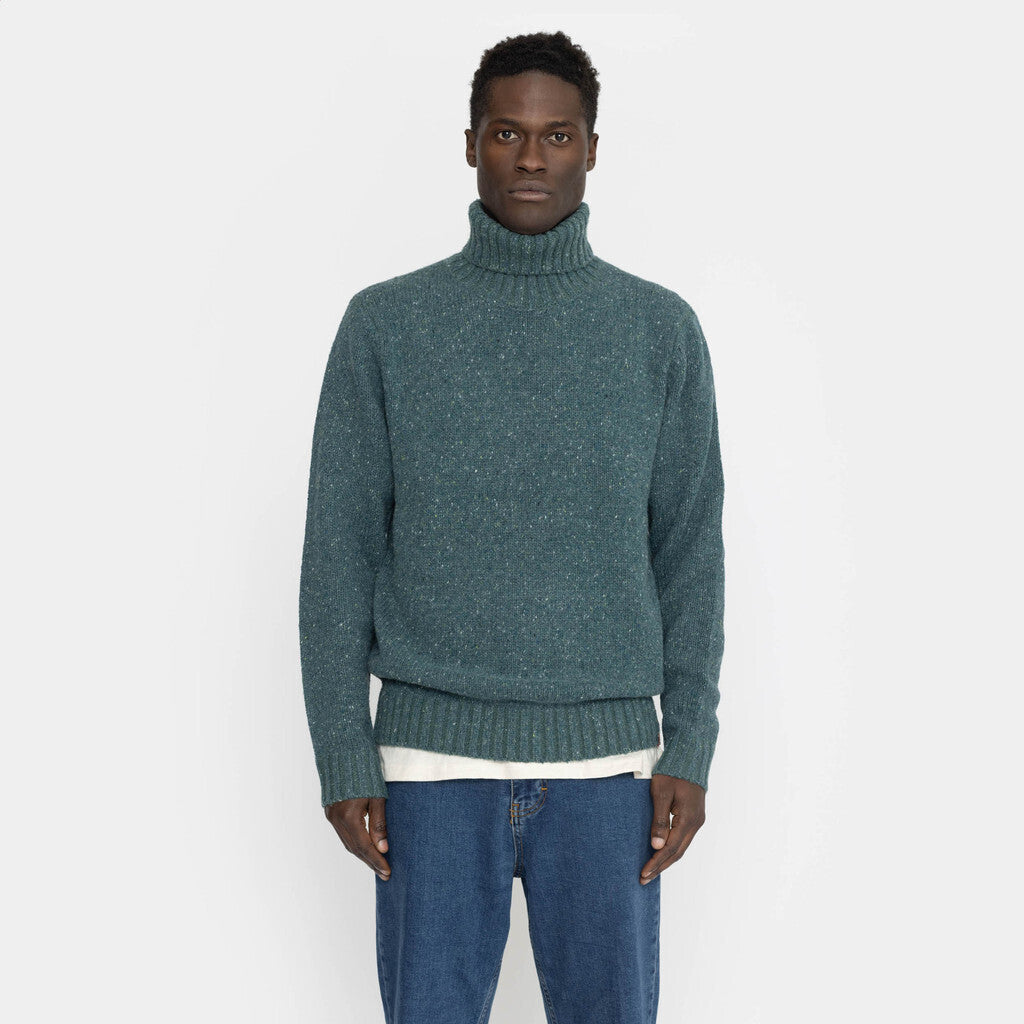 Revolution High-neck Sweather Knitwear Darkpetrol