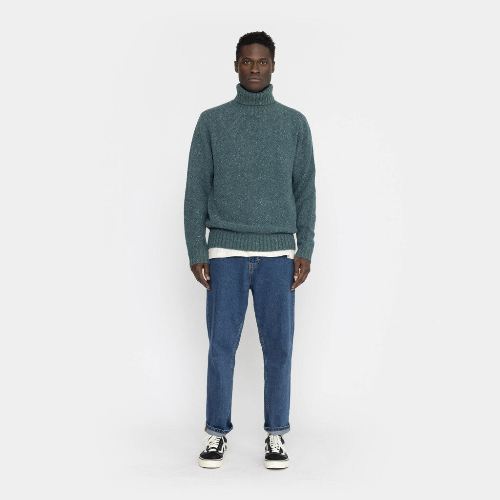 Revolution High-neck Sweather Knitwear Darkpetrol