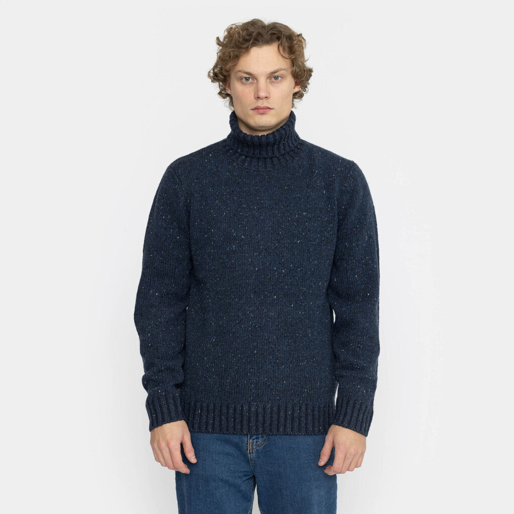 Revolution High-neck Sweather Knitwear Navy