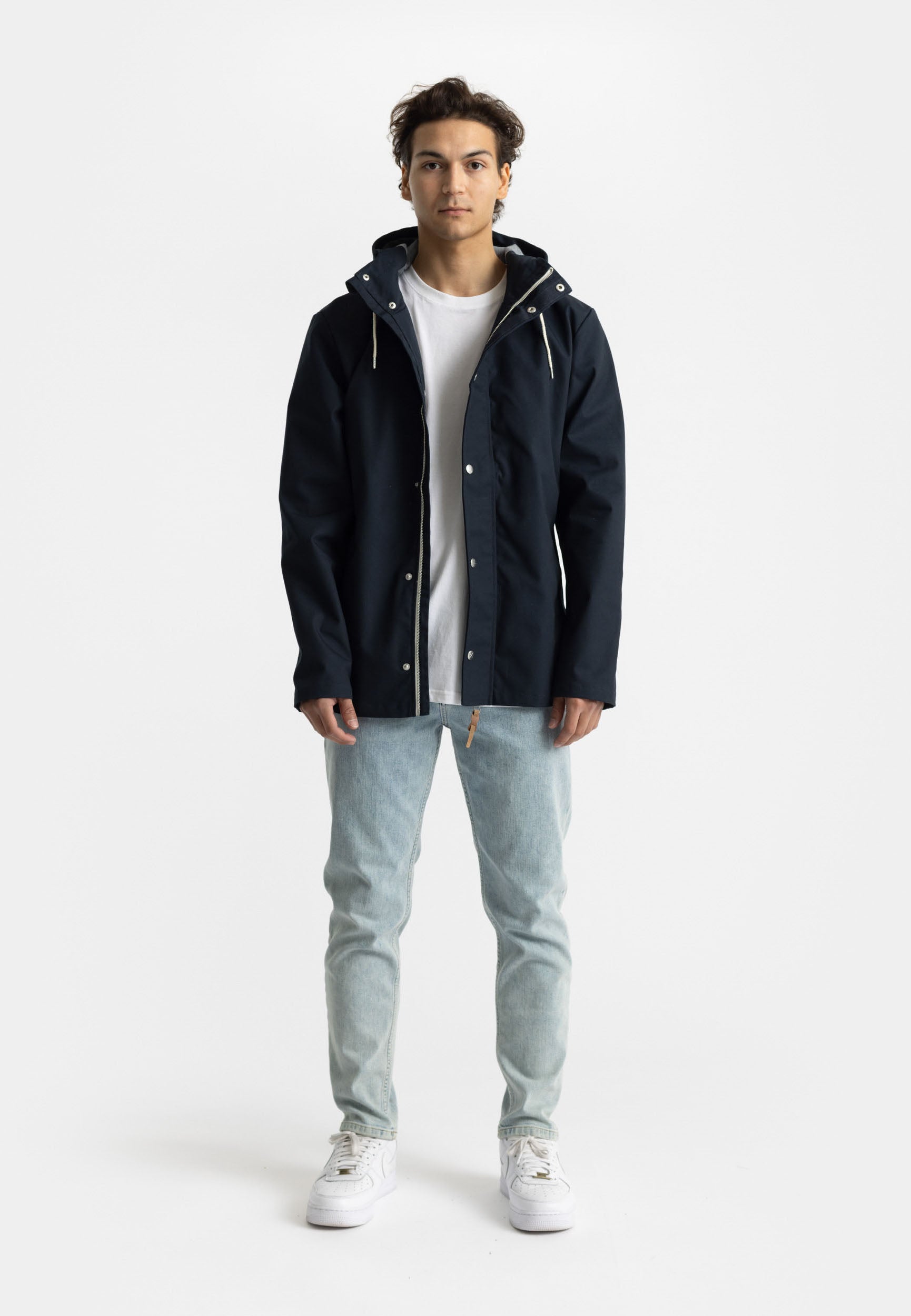 Revolution Hooded Jacket Lightweight Outerwear Navy