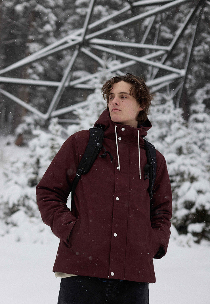 Revolution Hooded Jacket Winter Outerwear Burgundy