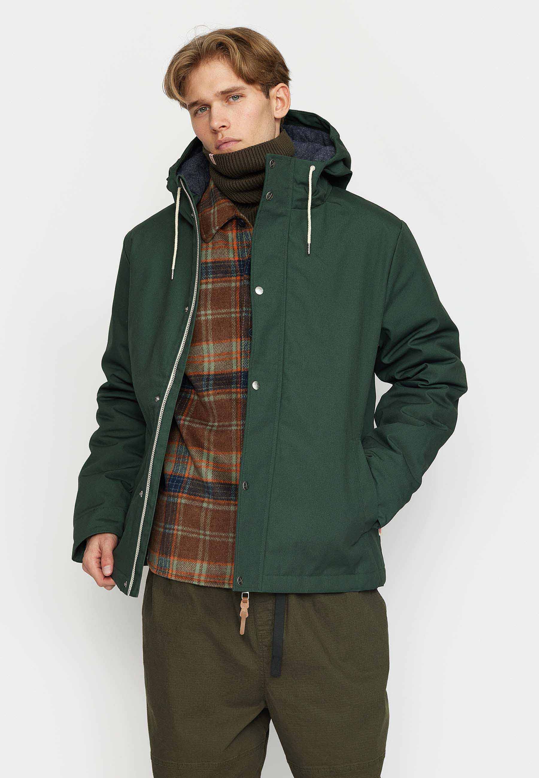 Revolution Hooded Jacket Winter Outerwear Darkgreen