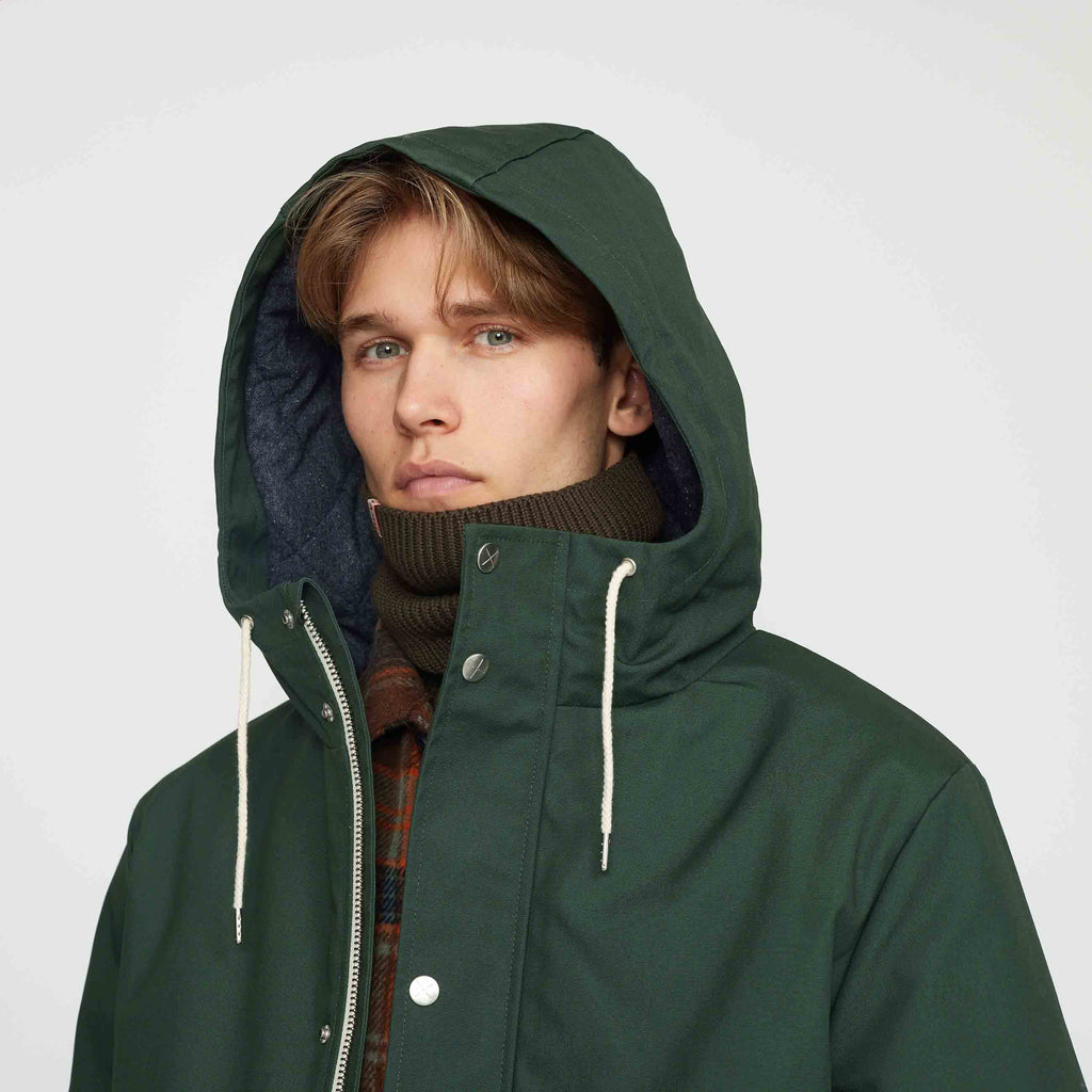 Revolution Hooded Jacket Winter Outerwear Darkgreen