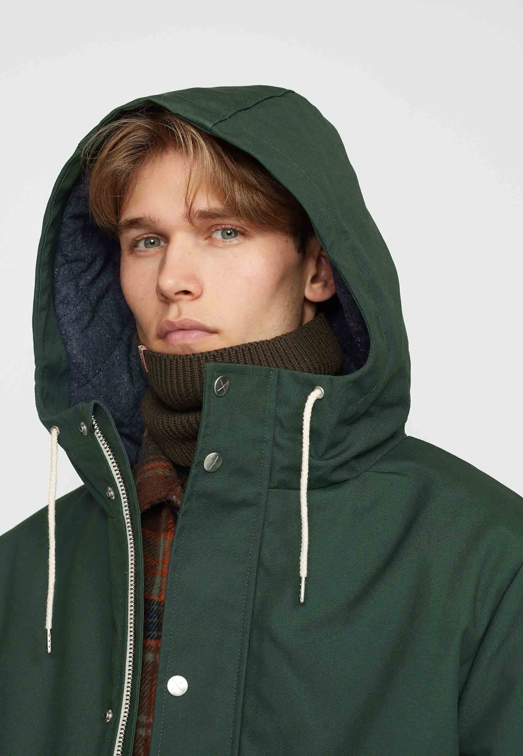 Revolution Hooded Jacket Winter Outerwear Darkgreen