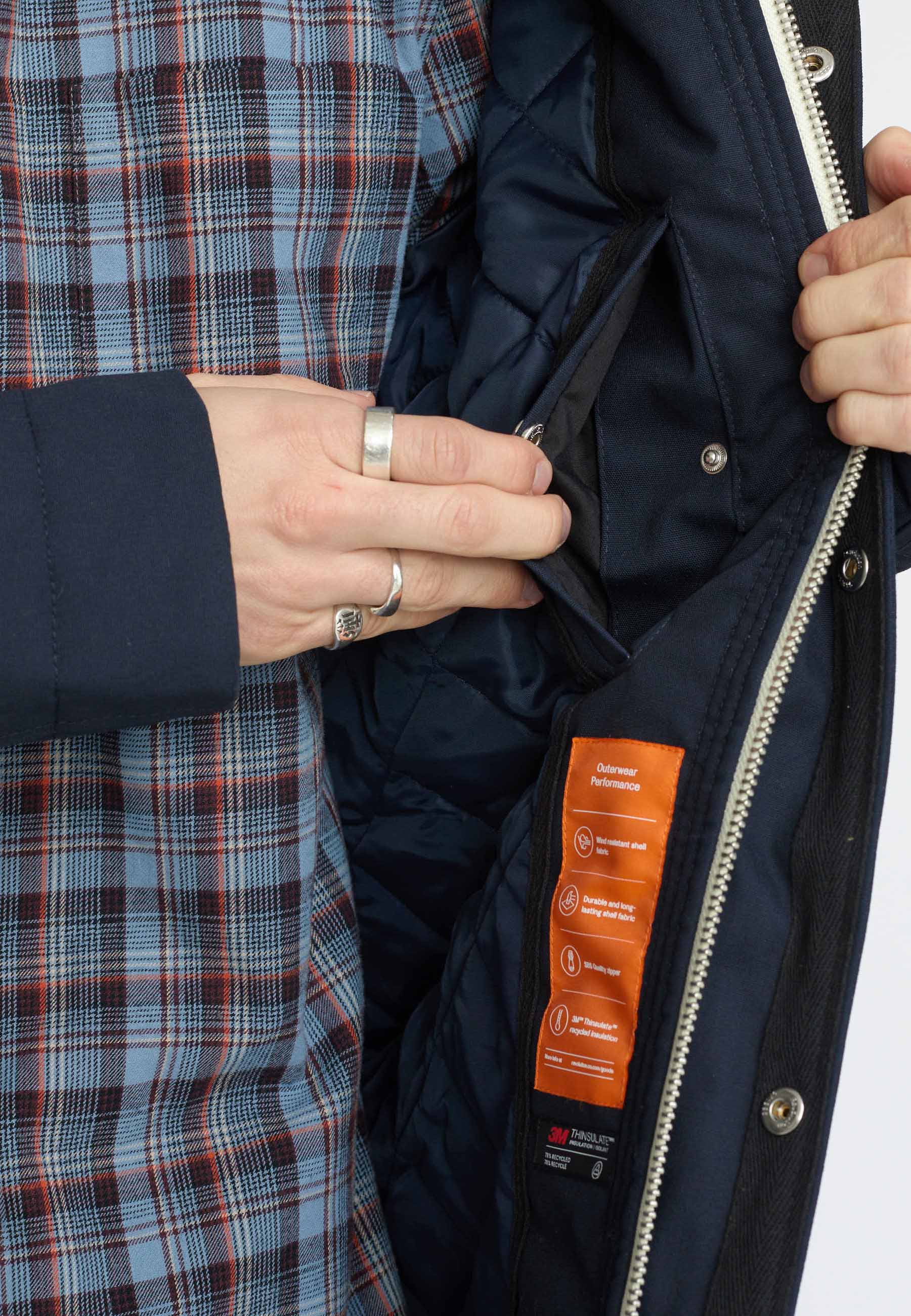 Revolution Hooded Jacket Winter Outerwear Navy