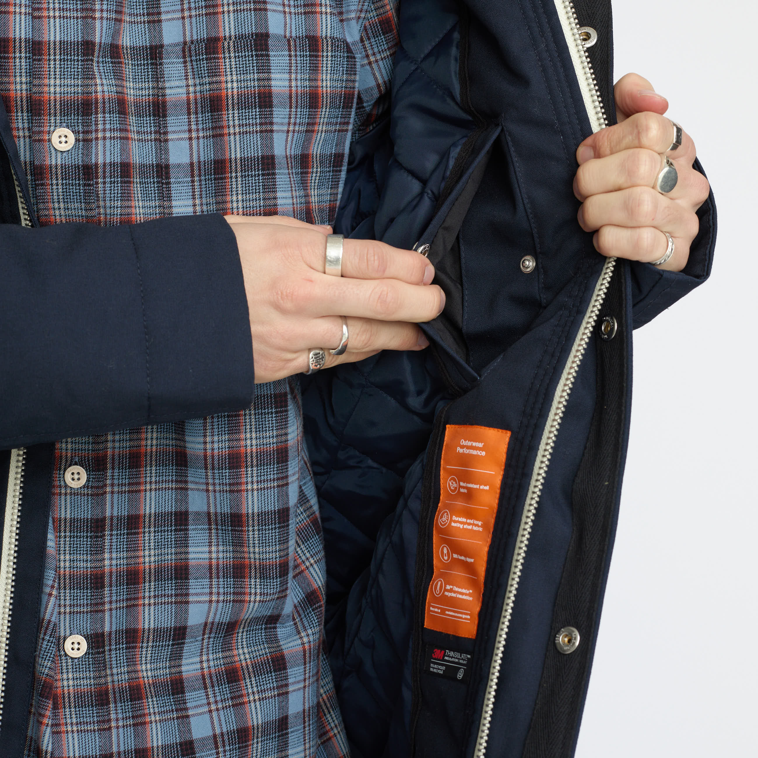 Revolution Hooded Jacket Winter Outerwear Navy