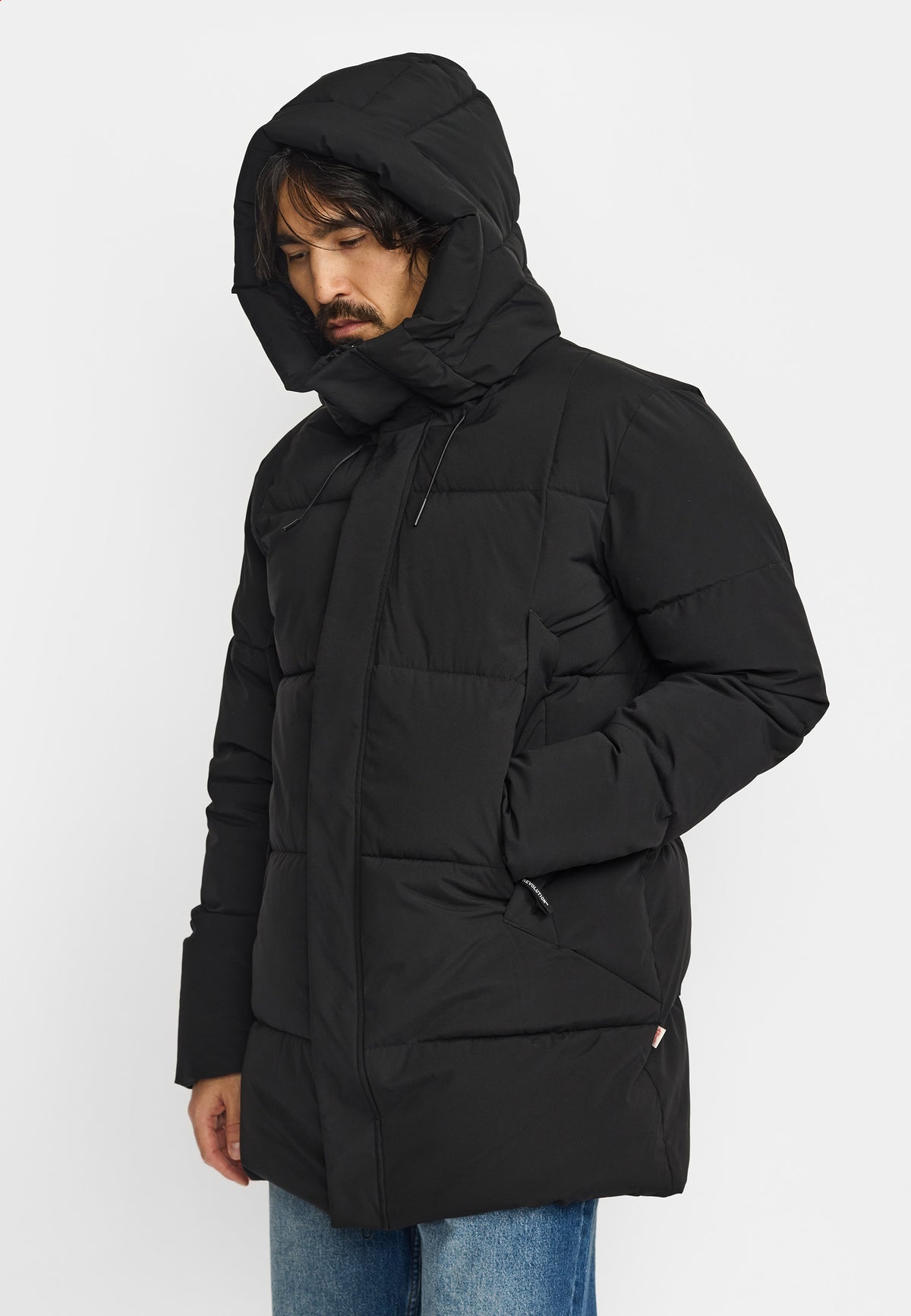 Revolution Hooded Puffer Jacket Winter Outerwear Black
