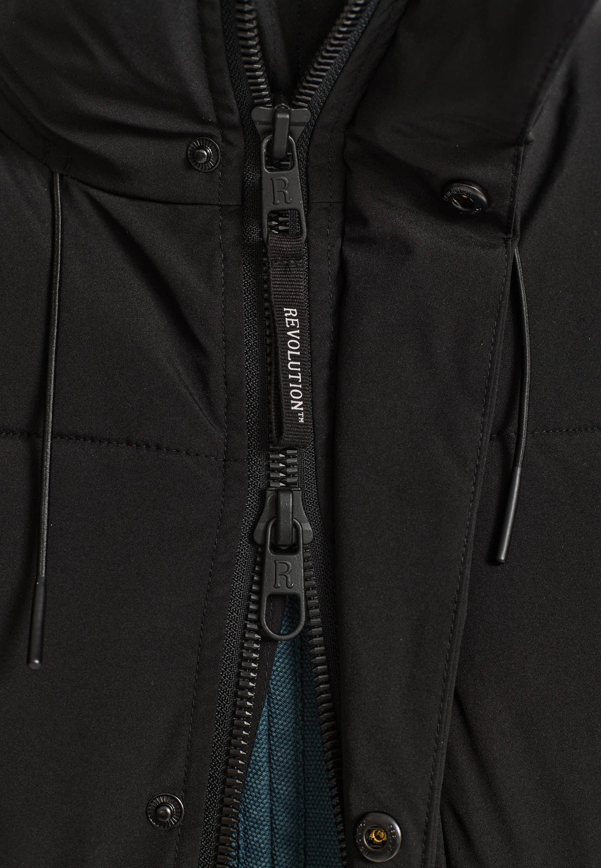 Revolution Hooded Puffer Jacket Winter Outerwear Black
