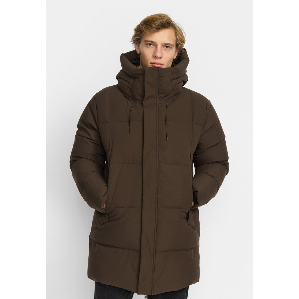 Revolution Hooded Puffer Jacket Winter Outerwear Darkbrown