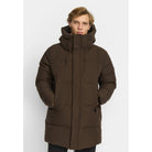 Revolution Hooded Puffer Jacket Winter Outerwear Darkbrown