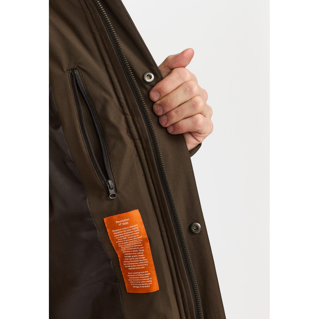 Revolution Hooded Puffer Jacket Winter Outerwear Darkbrown