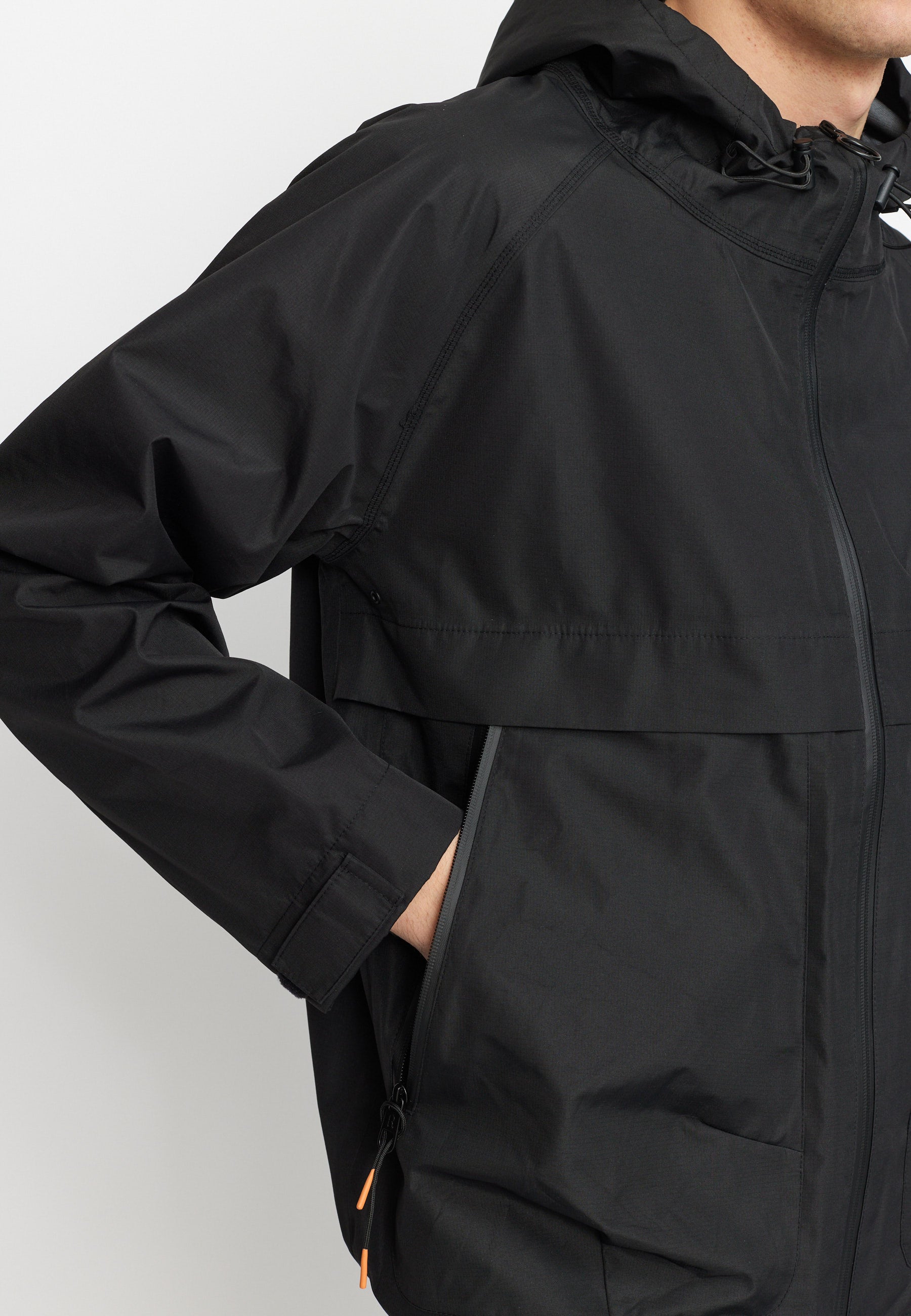 Revolution Hooded Tech Jacket Lightweight Outerwear Black