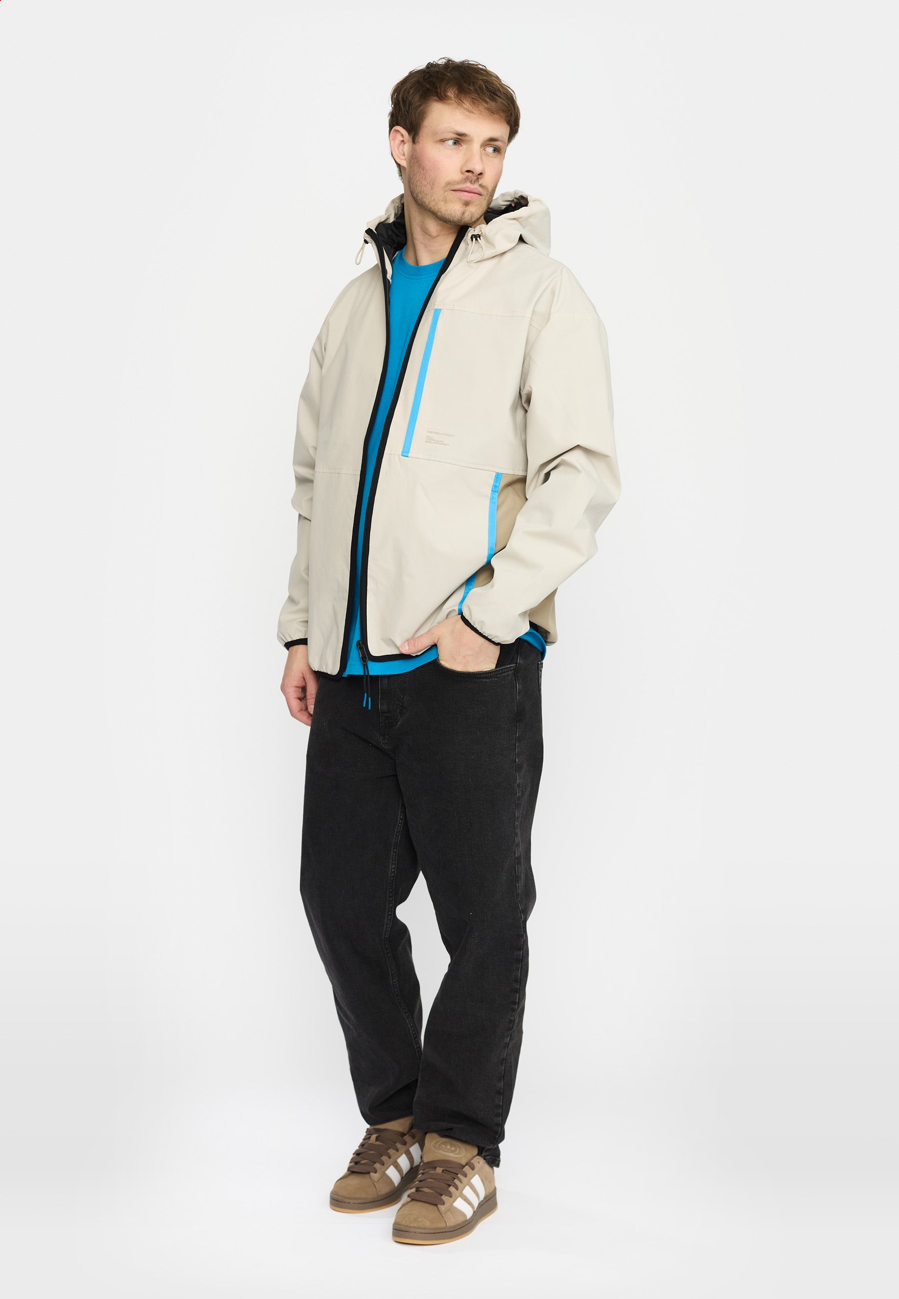 Revolution Hooded Track Jacket Lightweight Outerwear Blue