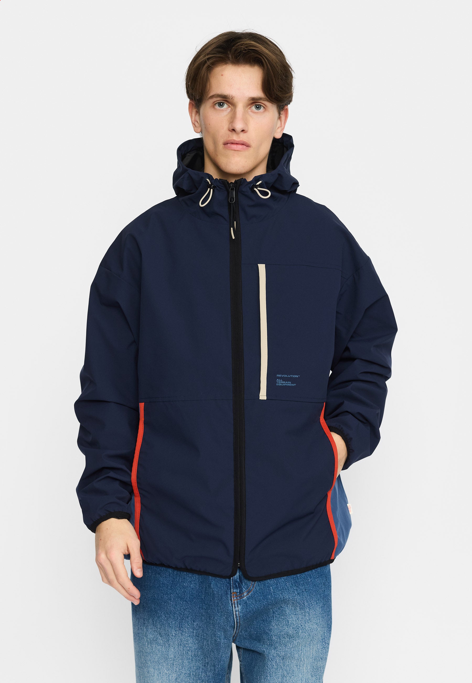 Revolution Hooded Track Jacket Lightweight Outerwear Navy