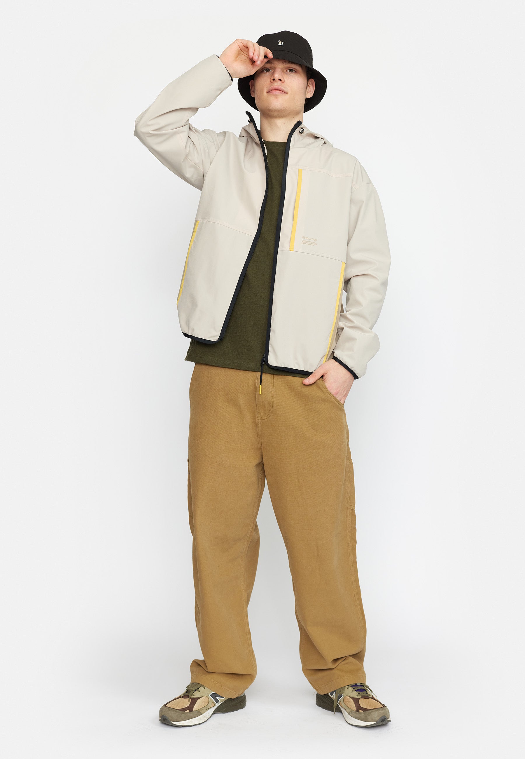 Revolution Hooded Track Jacket Lightweight Outerwear Offwhite