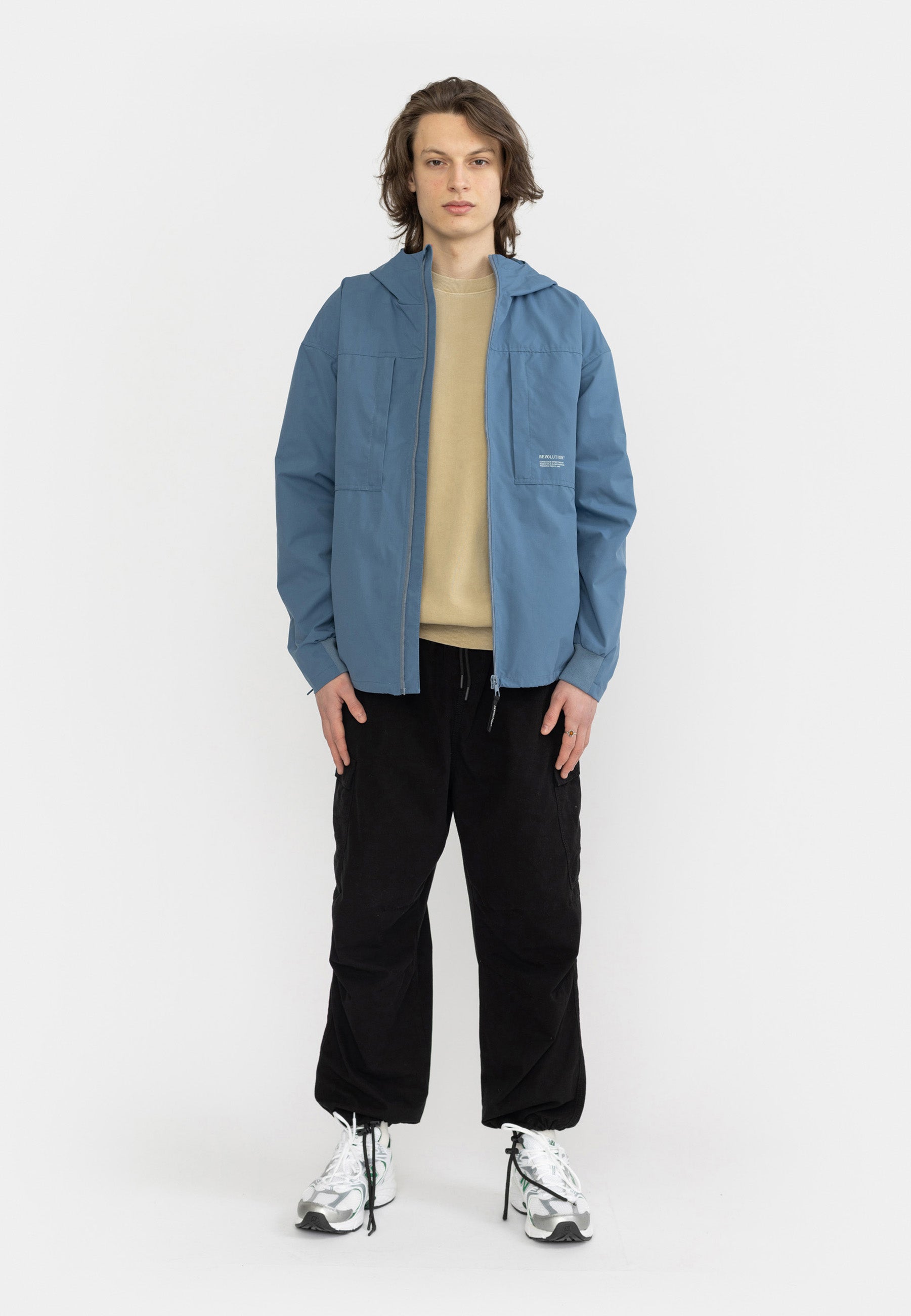 Revolution Hooded Windbreaker Lightweight Outerwear Blue