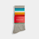 Revolution Jaquard Crew Sock Socks Grey-melange