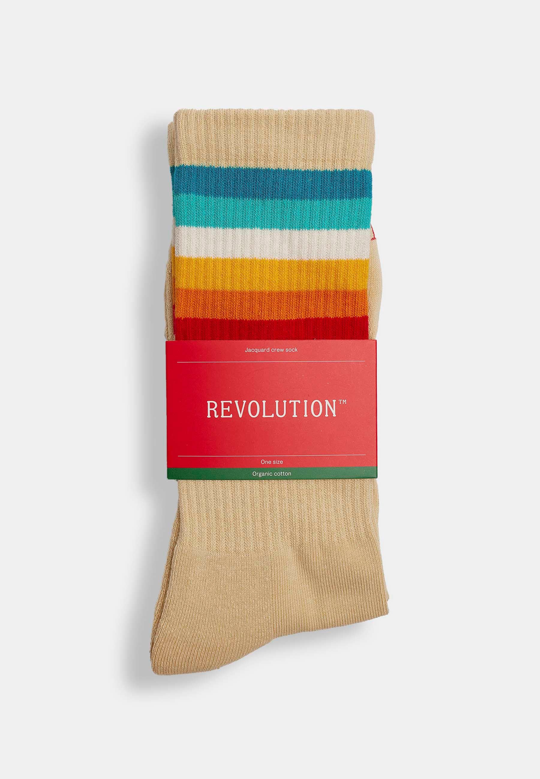 Revolution Jaquard Crew Sock Socks Beige