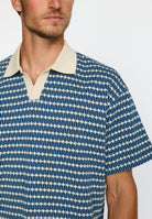 Revolution Jaquard Short-sleeved Cuban Shirt Short-sleeve shirts Navy