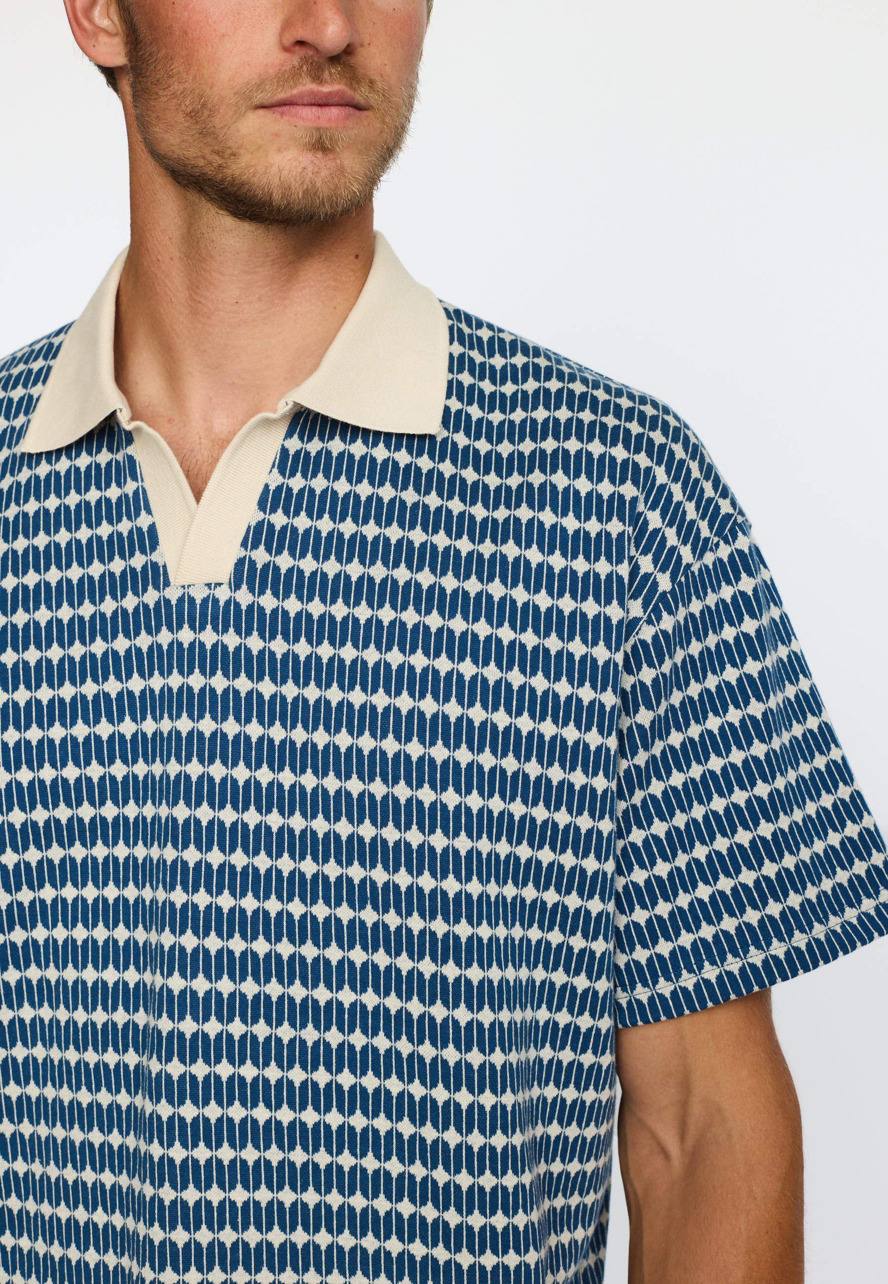 Revolution Jaquard Polo Shirt Short-sleeve shirts Navy