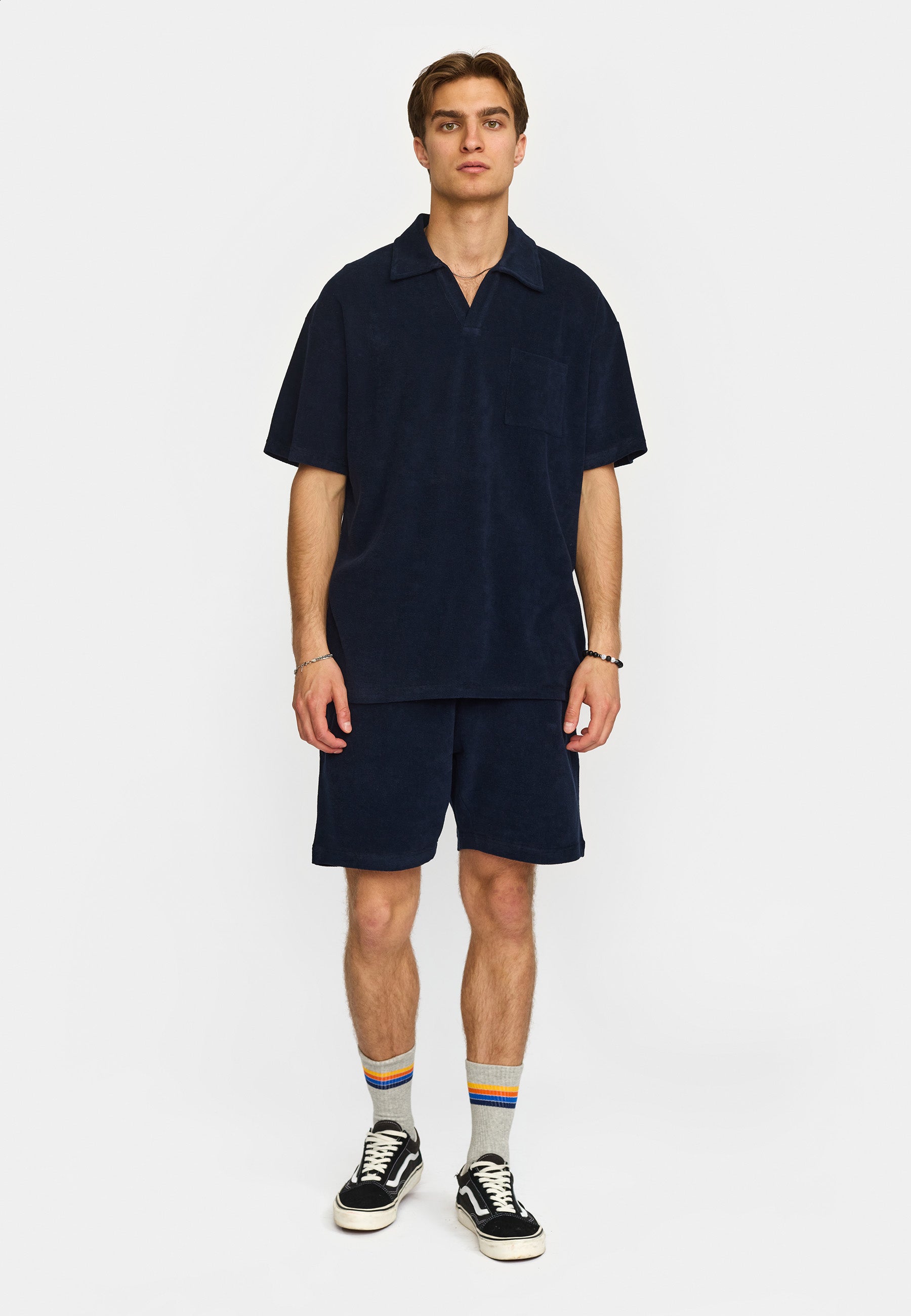 Revolution Jaquard Polo Shirt Short-sleeve shirts Navy