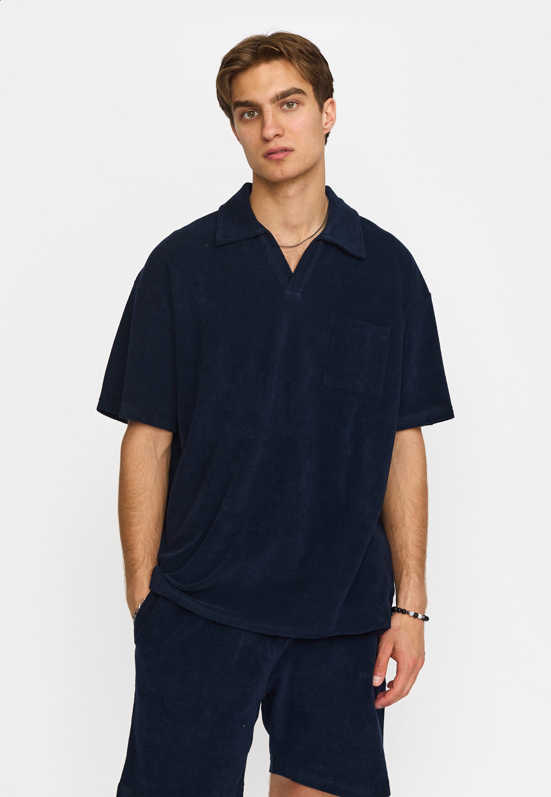 Revolution Jaquard Polo Shirt Short-sleeve shirts Navy