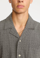 Revolution Jaquard Short-sleeved Cuban Shirt Short-sleeve shirts Black