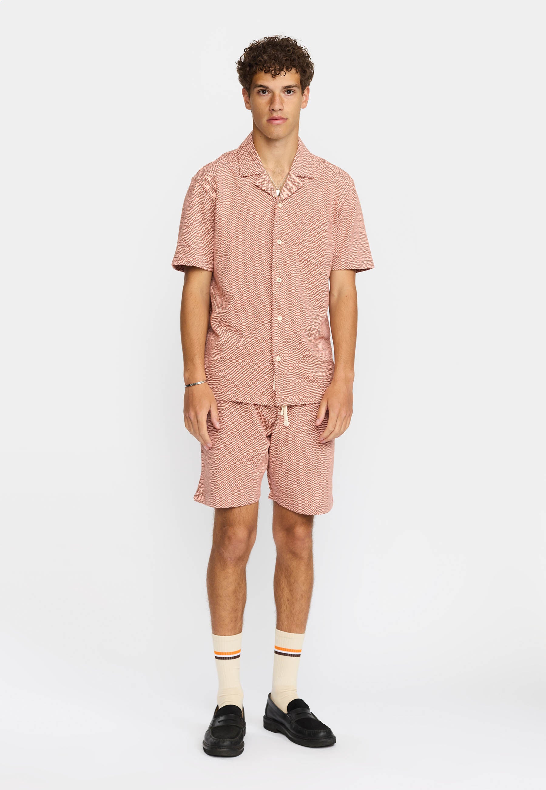 Revolution Jaquard Short-sleeved Cuban Shirt Short-sleeve shirts Orange