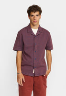 Revolution Jaquard Short-sleeved Cuban Shirt Short-sleeve shirts Navy