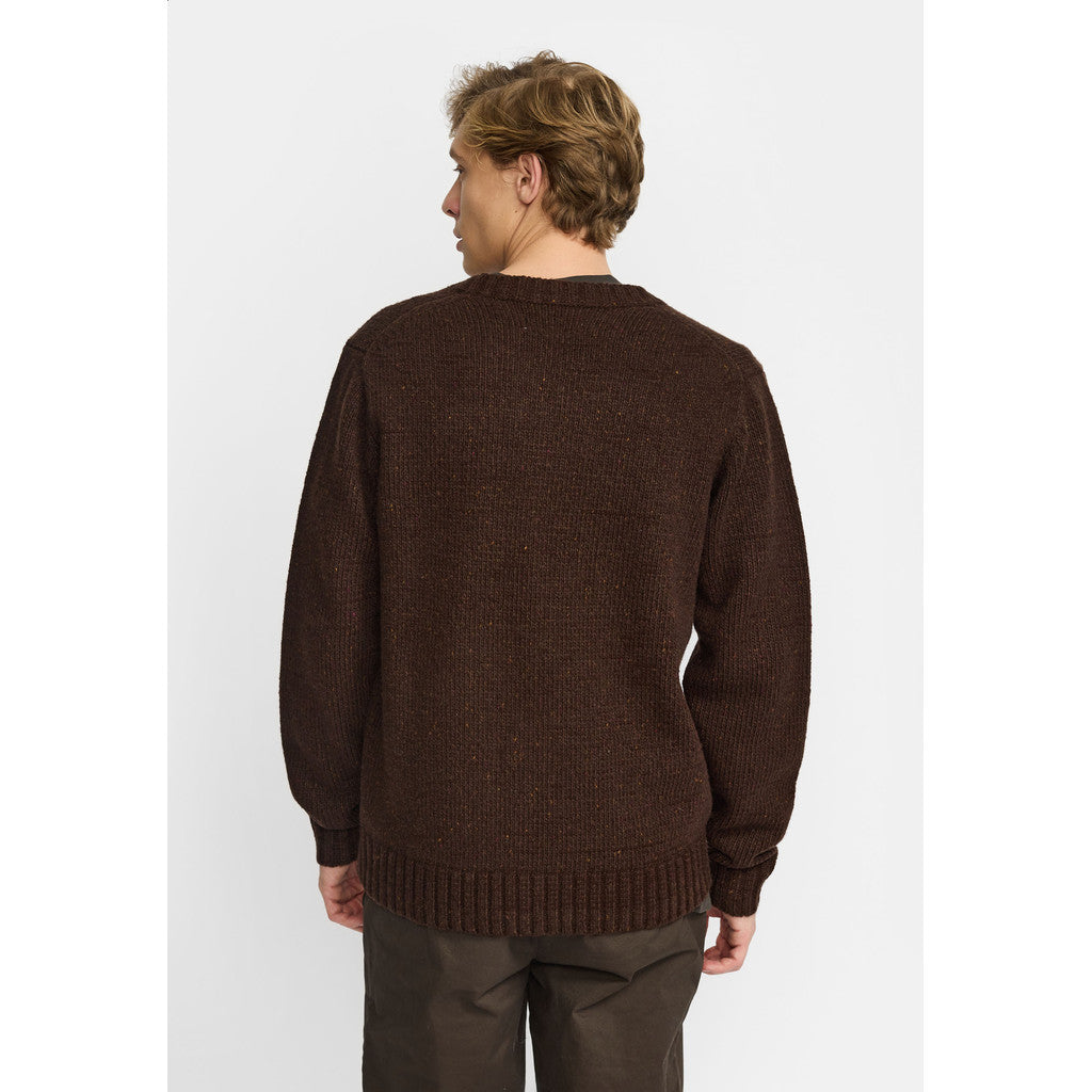 Revolution Knit Cardigan Knitwear Darkbrown