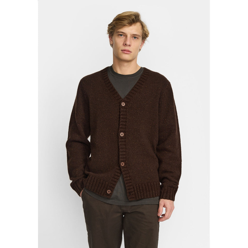 Revolution Knit Cardigan Knitwear Darkbrown