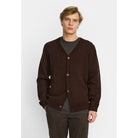 Revolution Knit Cardigan Knitwear Darkbrown