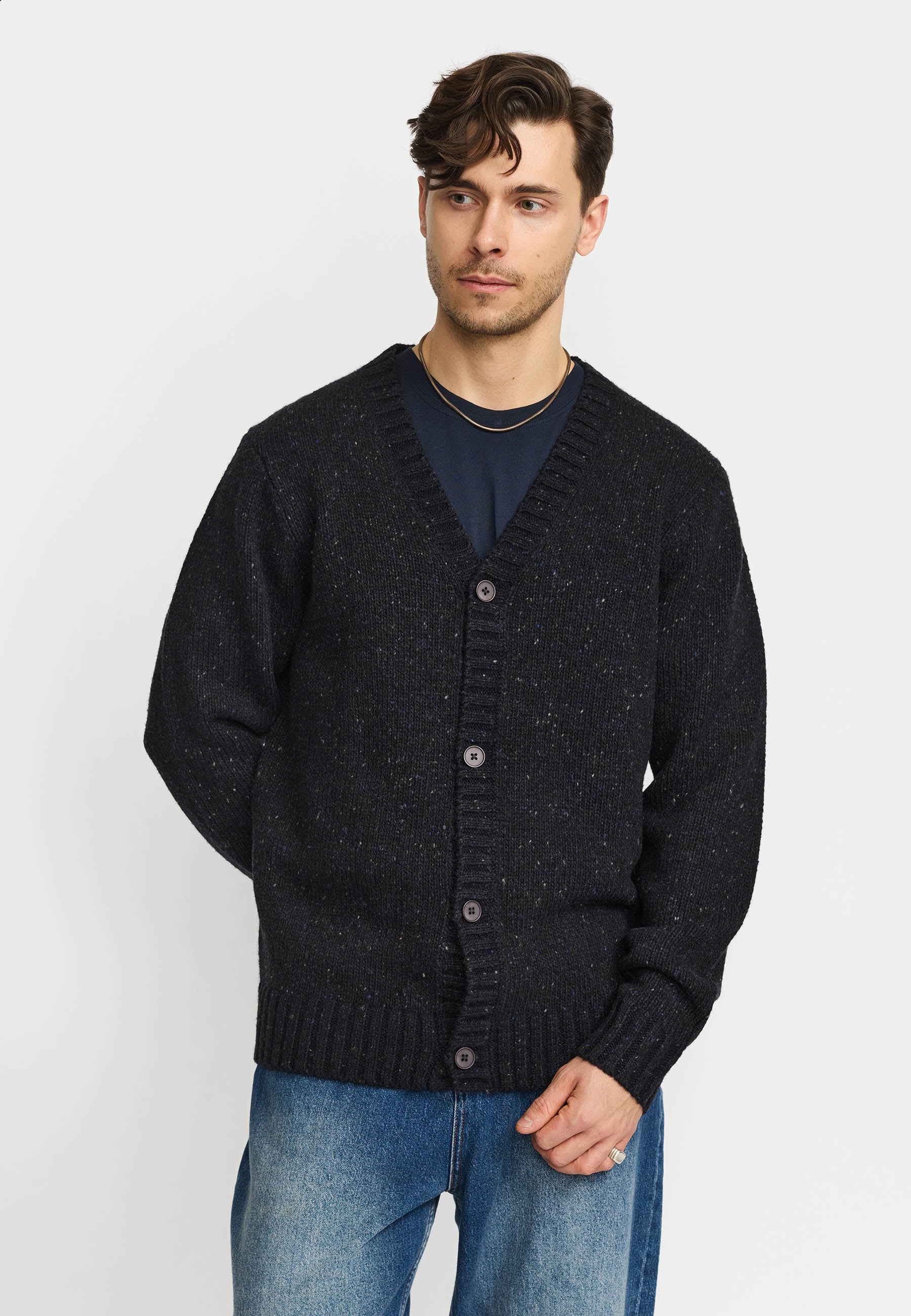 Revolution Knit Cardigan Knitwear Darknavy