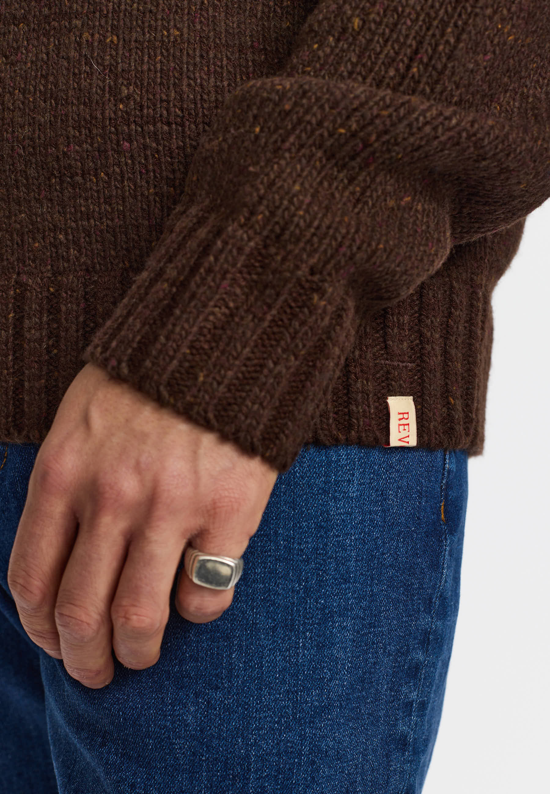 Revolution Knit Sweater Knitwear Darkbrown