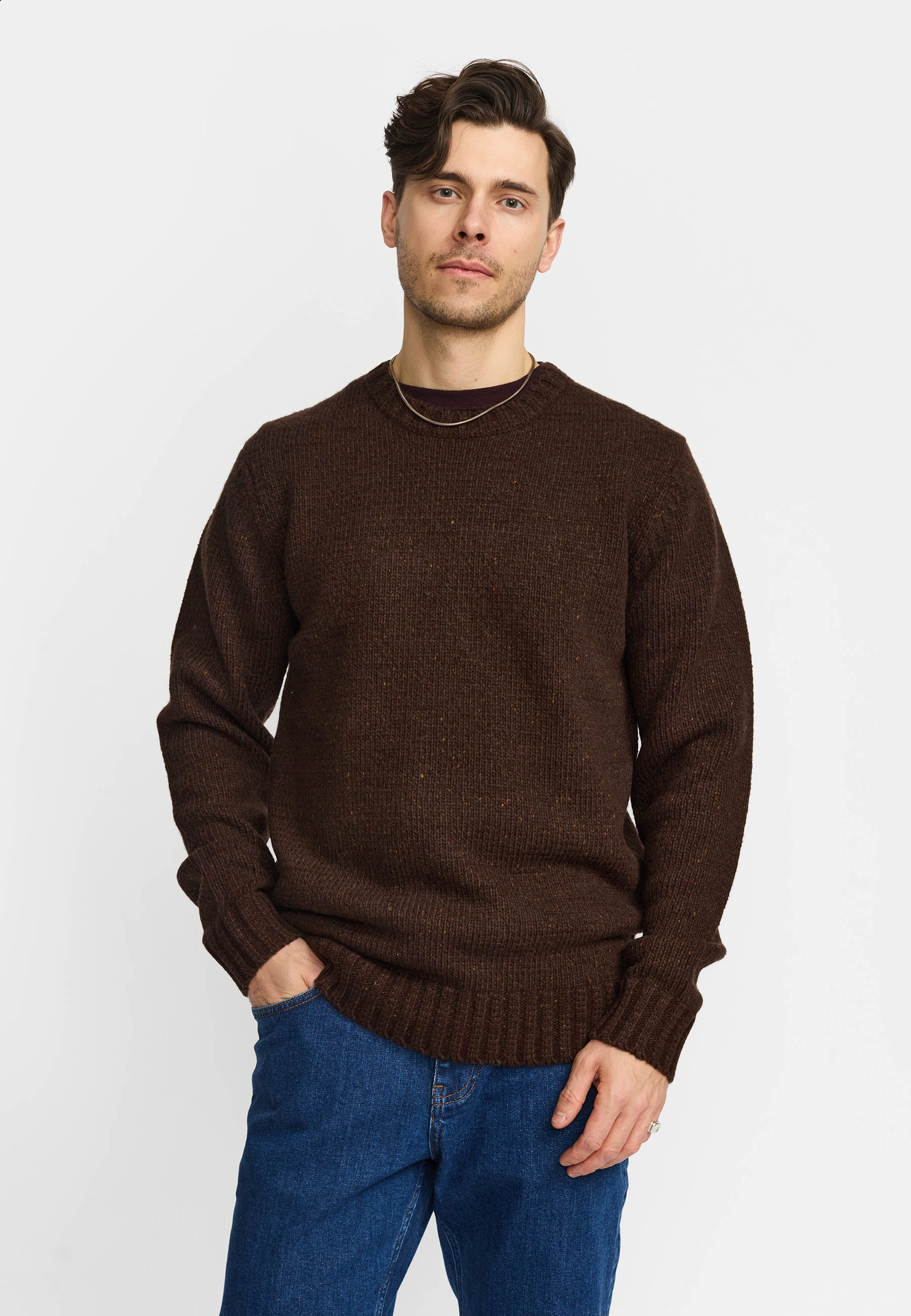 Revolution Knit Sweater Knitwear Darkbrown