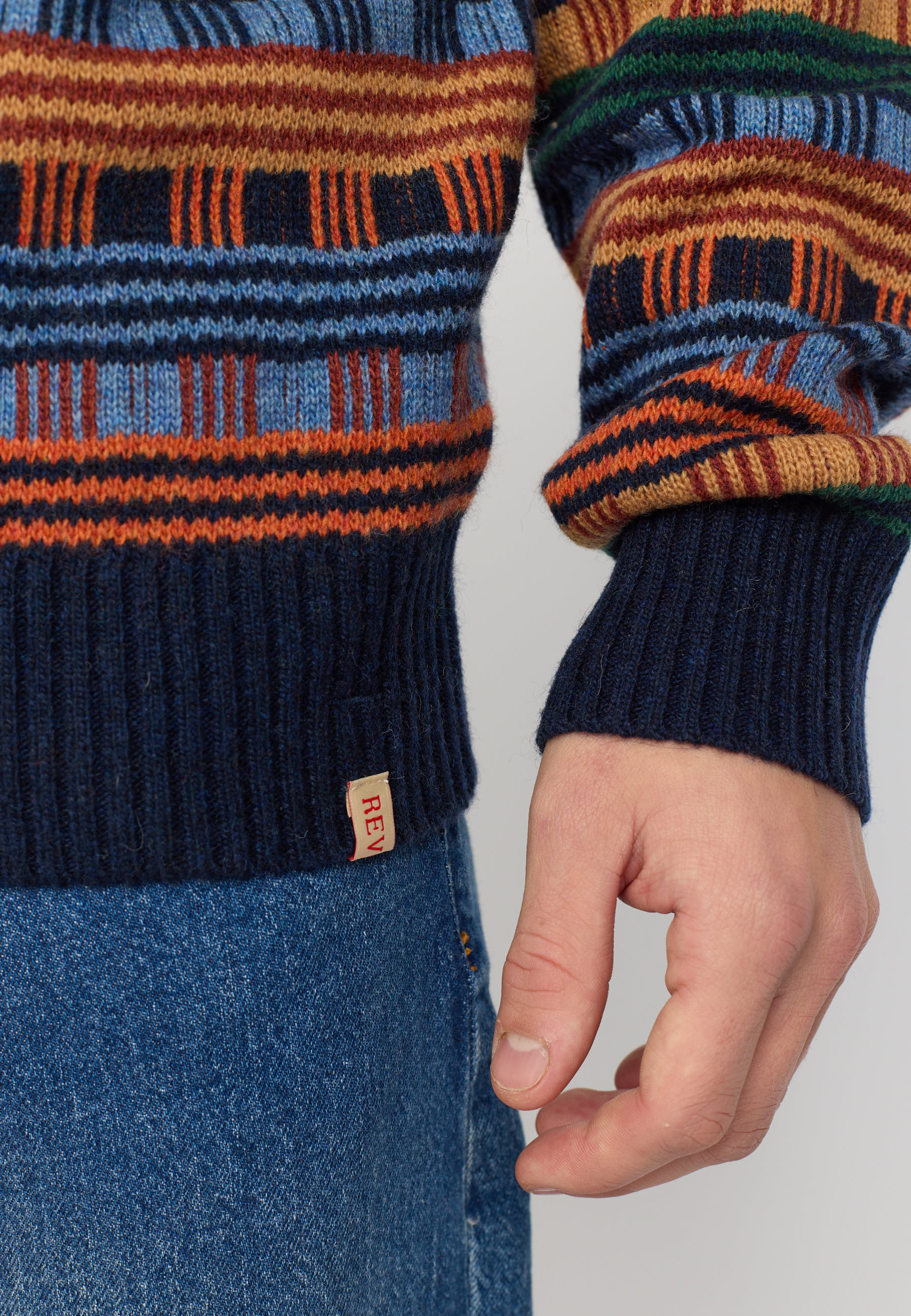 Revolution Knit Sweater Knitwear Navy