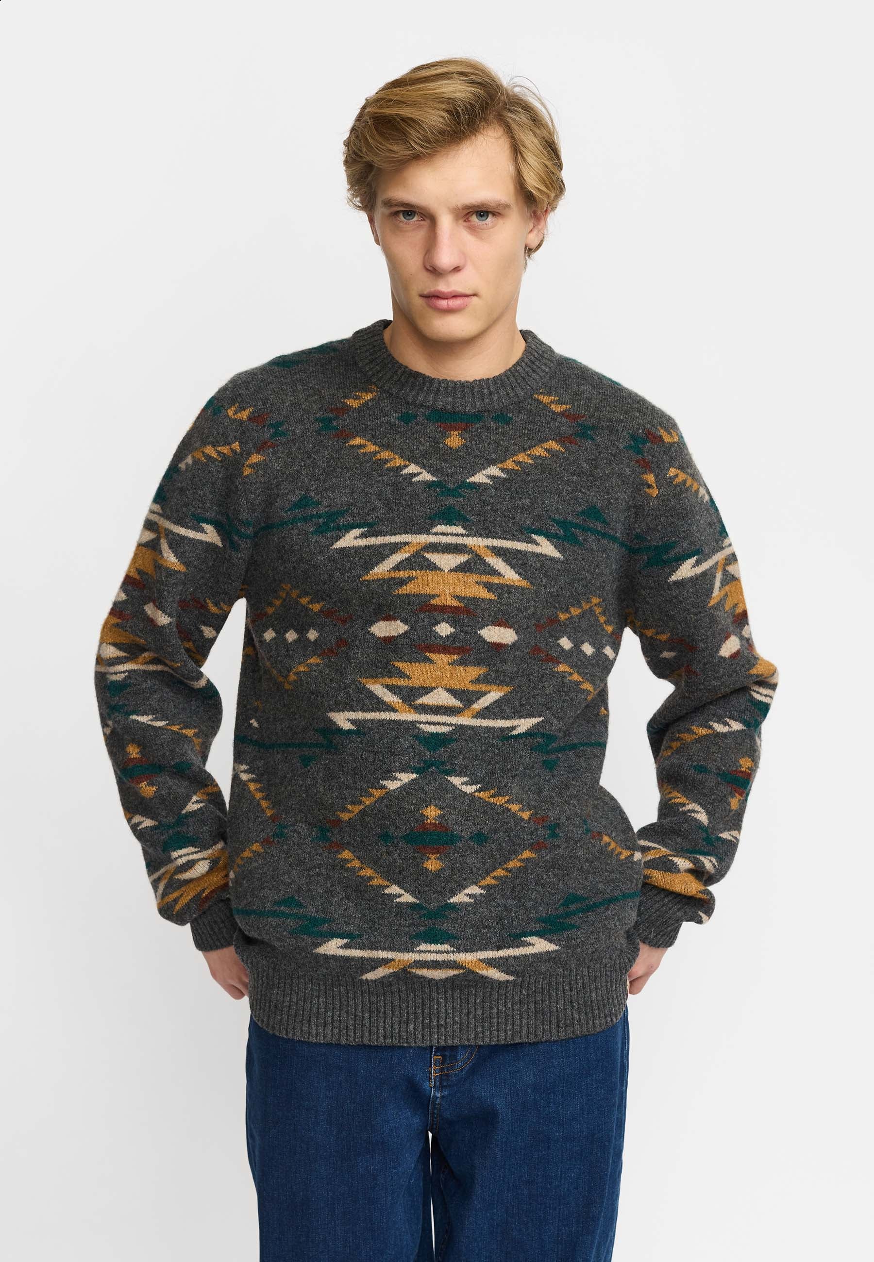 Revolution Knit Sweater Knitwear Darkgrey