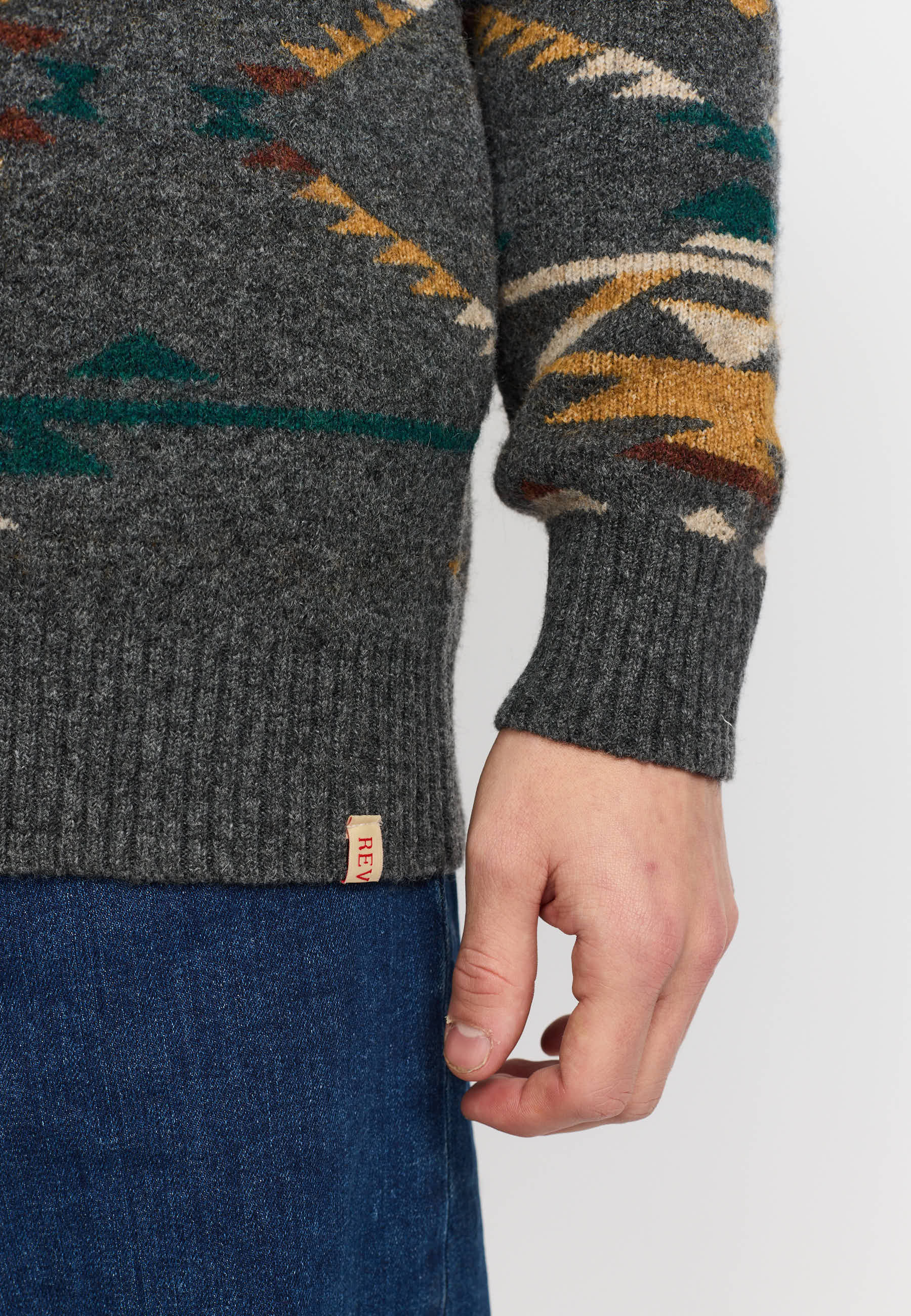 Revolution Knit Sweater Knitwear Darkgrey