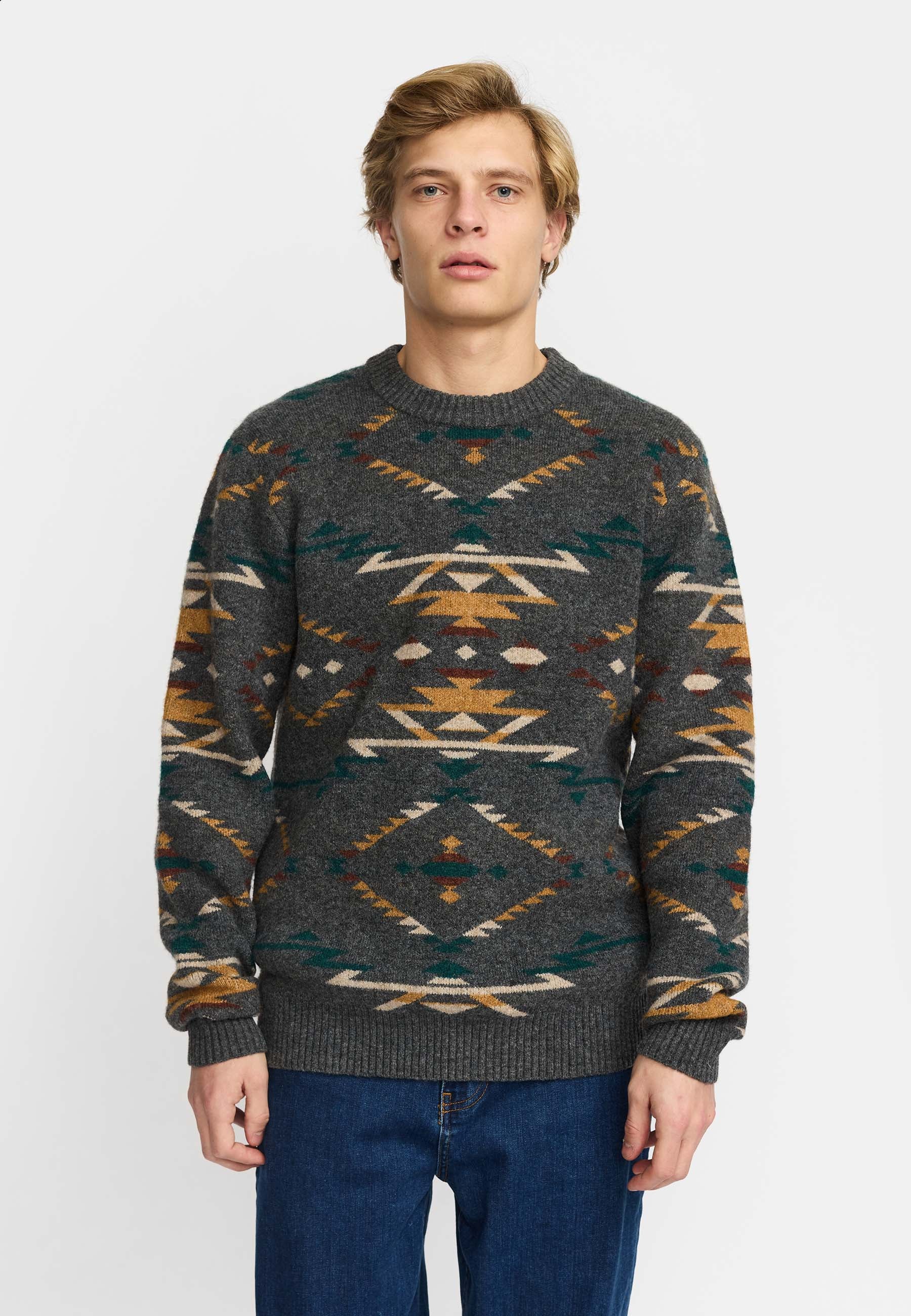 Revolution Knit Sweater Knitwear Darkgrey