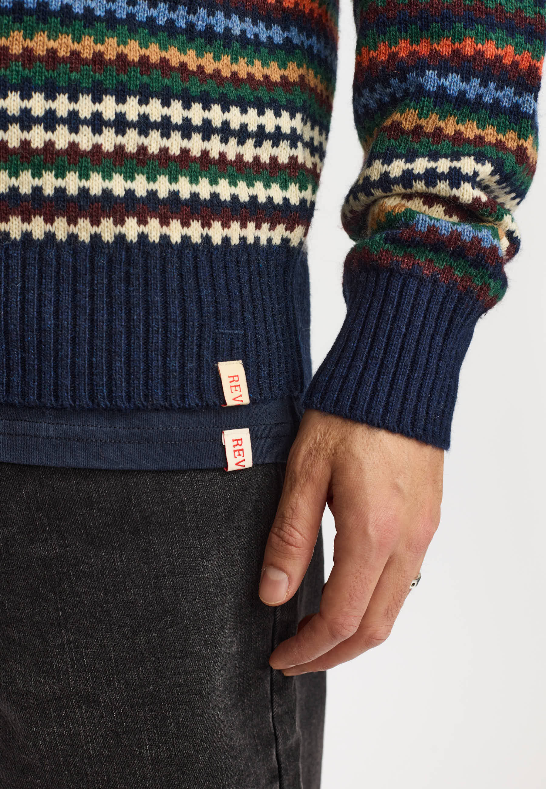 Revolution Knit Sweater Knitwear Navy