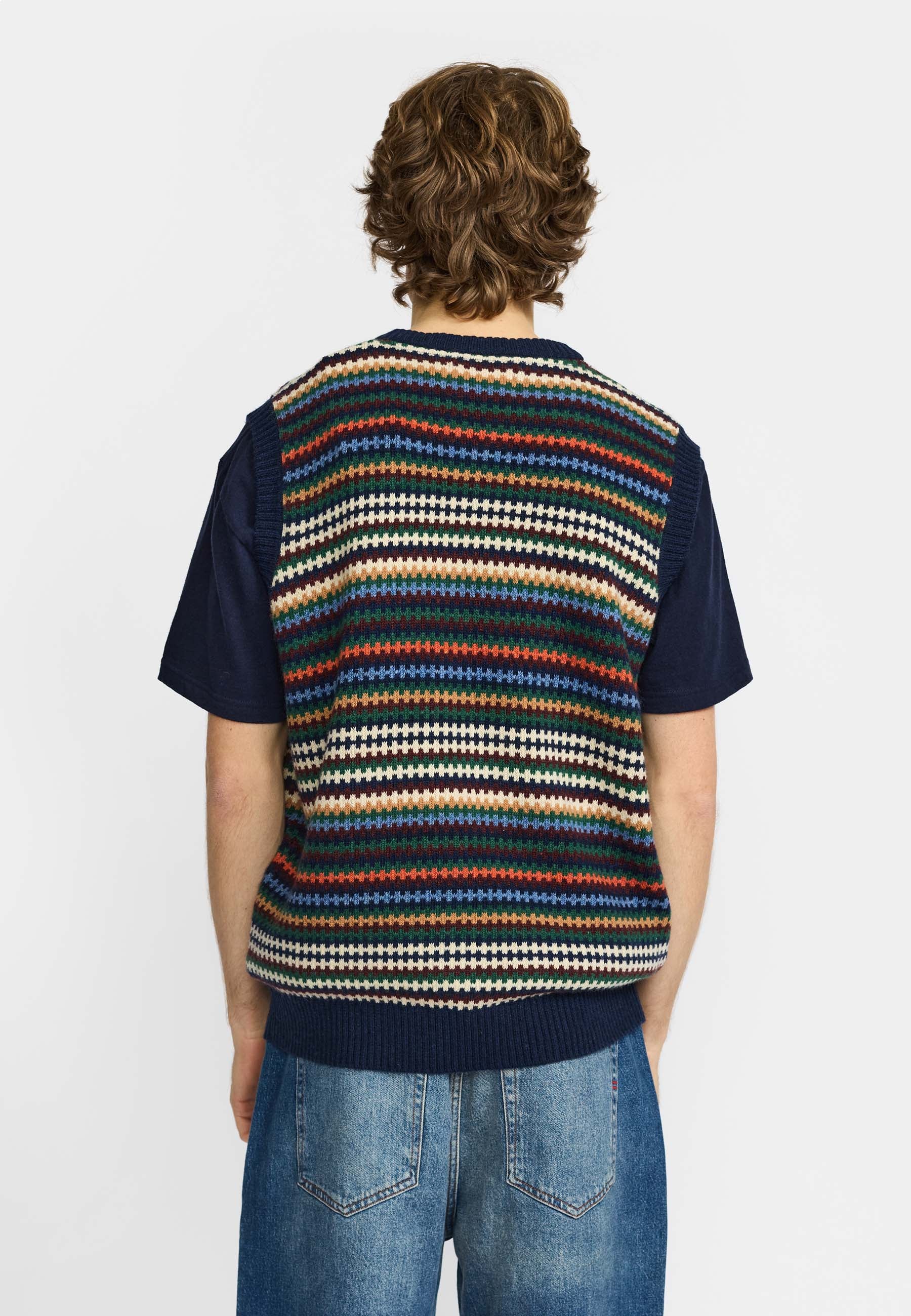 Revolution Knit Vest Knitwear Navy
